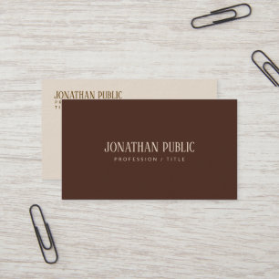 Cartão De Visita Modelo personalizado marrom e bege Luxo Premium Gr