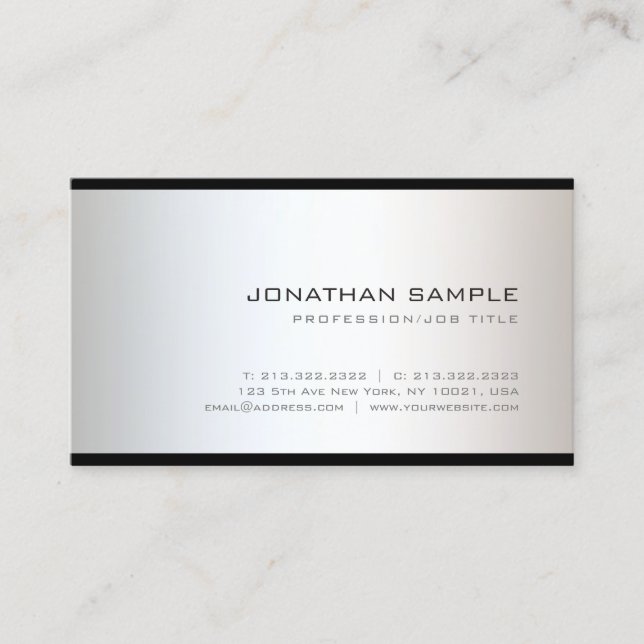 Cartão De Visita Modelo personalizado moderno elegante simples prof (Frente)