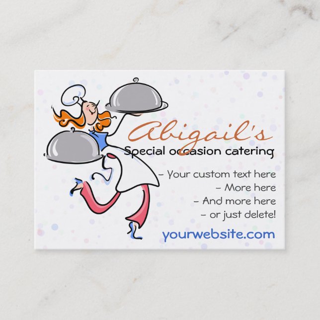 Cartão De Visita Modelo pessoal de abastecimento do cozinheiro (Frente)