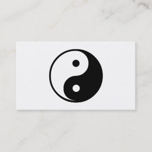 Cartão De Visita Modelo preto e branco da ilustração de Yin Yang