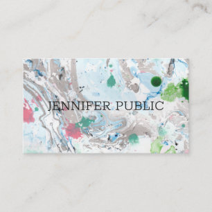 Cartão De Visita Modelo Professional Modern Pink Blue Trent