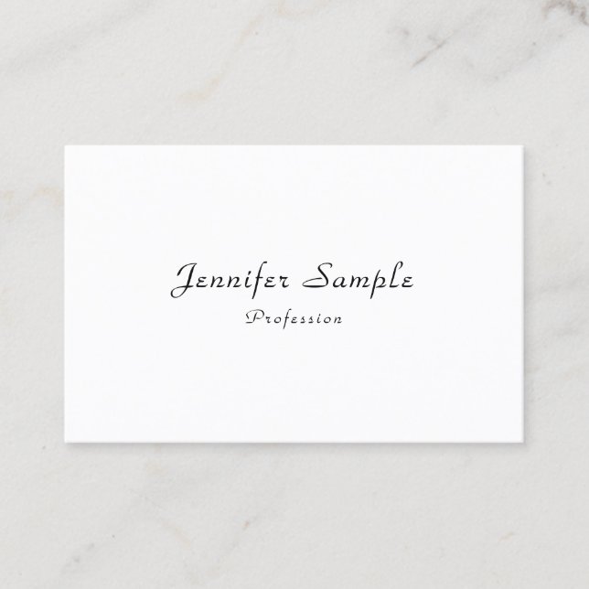 Cartão De Visita Modelo Profissional de Nome de Script Elegante Mod (Frente)