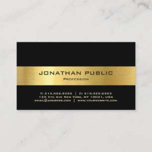 Cartão De Visita Modelo profissional Dourado preto moderno