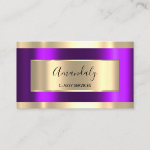 Cartão De Visita Modelo profissional elegante, Dourado, roxo