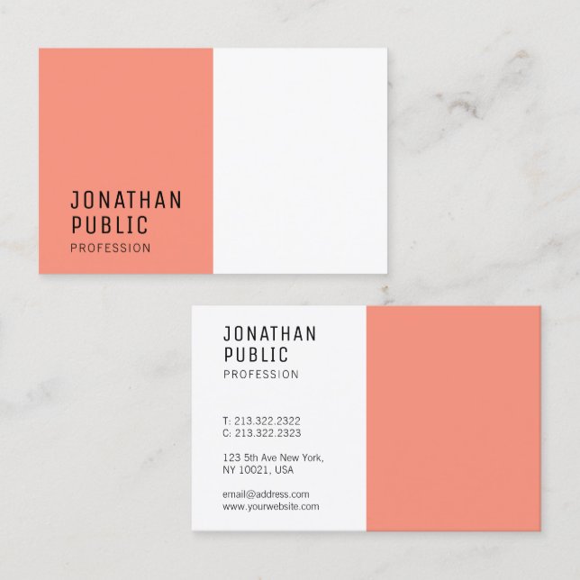 Cartão De Visita Modelo profissional elegante moderno (Frente/Verso)