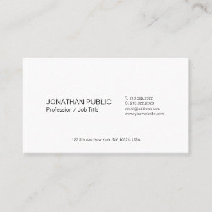 Cartão De Visita Modelo profissional moderno simples e branco elega