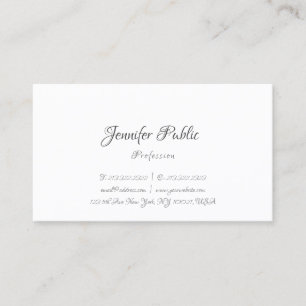 Cartão De Visita Modelo Profissional Simples Manuscrito Elegante