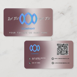 Cartão De Visita Modelo Rosa em Pó Metálico com Gradiente Moderno