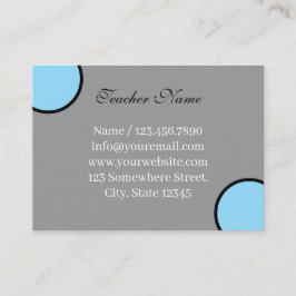 Cartão De Visita modelo simples de professor de cinza