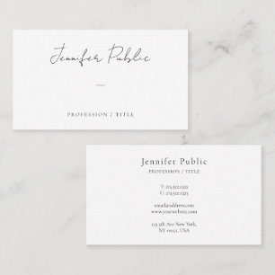 Cartão De Visita Modelo Simples de Script Manuscrito Personalizado