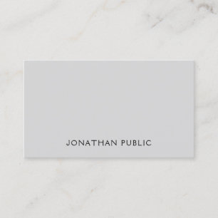 Cartão De Visita Modelo Simples de Tendência Branca de Cinzas Elega