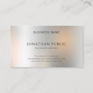 Cartão De Visita Modelo Simples Elegante de Aspecto Metálico Modern