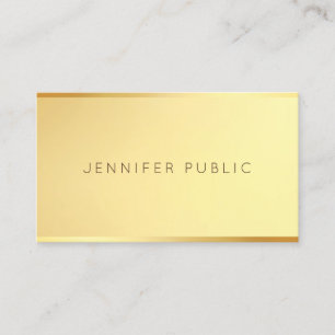 Cartão De Visita Modelo Simples Elegante Moderno Dourado Glamouroso