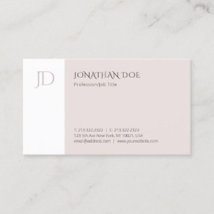 Cartão De Visita Modelo simples elegante Monogrammed moderno