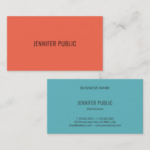 Cartão De Visita Modelo Simples Moderno Profissional Cores Elegante