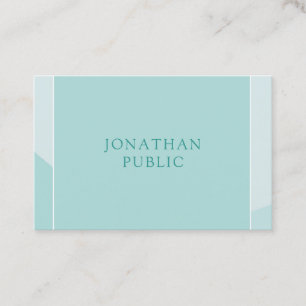 Cartão De Visita Modelo simples verde elegante moderno na moda