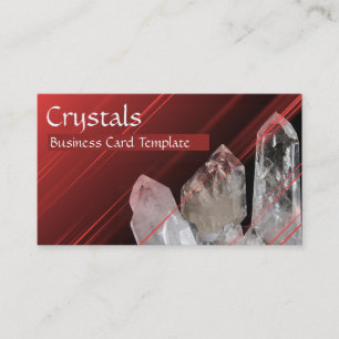Cartão De Visita Modelo Vermelho com Cristais Quartz Branco