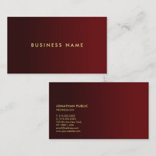 Cartão De Visita Modelo Vermelho e Dourado Profissional Elegante Mo