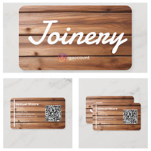 Cartão De Visita Modelos Carpintaria Código QR