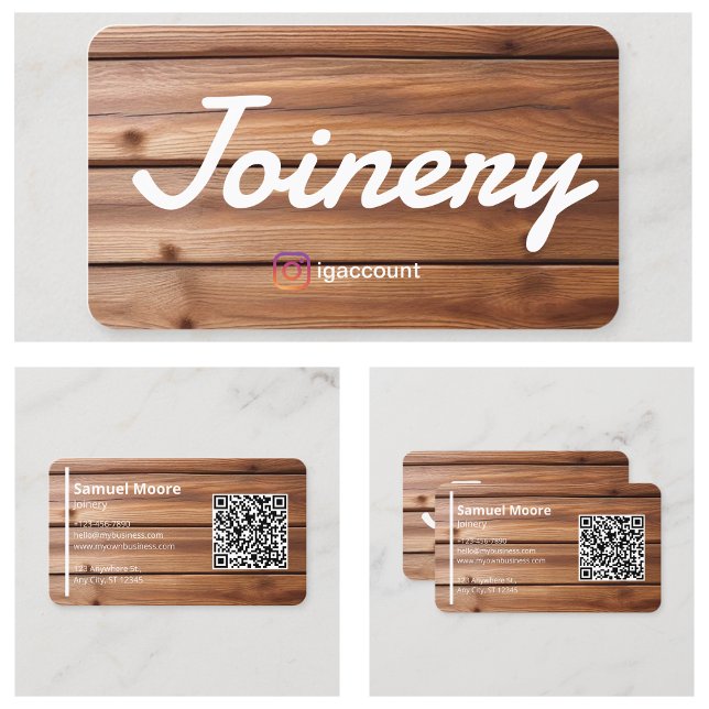 Cartão De Visita Modelos Carpintaria Código QR (Templates Joinery QR Code Business Card
)