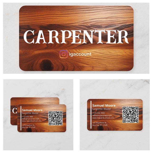 Cartão De Visita Modelos de Carpinteiro Profissional (Carpenter Templates Professional Business Card
)