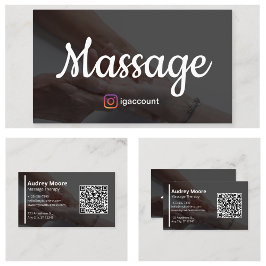 Cartão De Visita Modelos de Design de Terapia de Massagem Elegant M