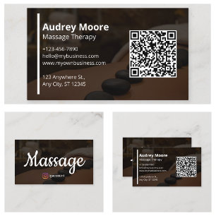 Cartão De Visita Modelos de Design de Terapia de Massagem Profissio