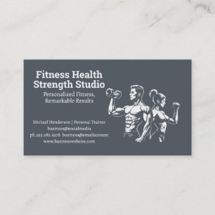 Cartão De Visita Modelos de Fitness Saúde Ginásio