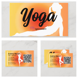 Cartão De Visita Modelos de Instrutor de Yoga