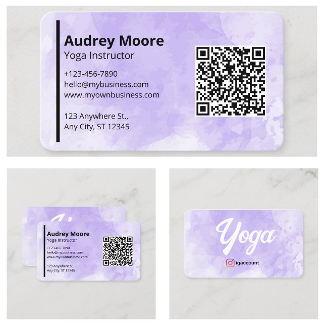 Cartão De Visita Modelos de Instrutor de Yoga (Yoga Instructor Templates Business Card
)