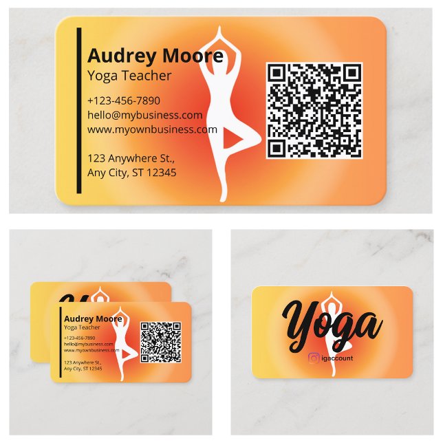 Cartão De Visita Modelos de Professores de Yoga Espiritual (Spiritual Yoga Teacher Templates Business Card
)