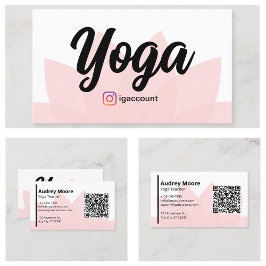 Cartão De Visita Modelos de Professores de Yoga Flor de Lótus