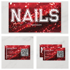 Cartão De Visita Modelos de Técnico de Unhas Profissional Código QR
