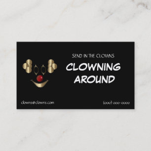 Cartão De Visita Modelos Dourados dos logotipos do palhaço