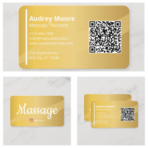Cartão De Visita Modelos Elegantes para Terapeutas de Massagem Mode