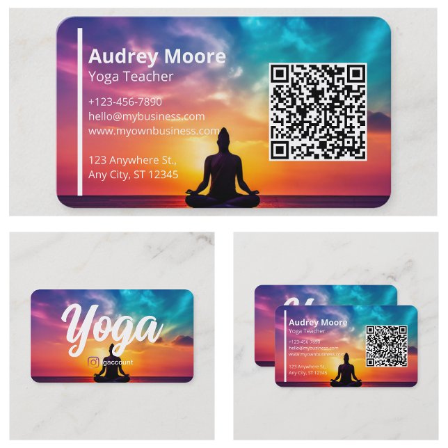 Cartão De Visita Modelos Modernos de Professores de Yoga Design Est (Modern Yoga Teacher Templates Design Yoga Studio Business Card
)