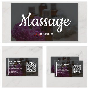 Cartão De Visita Modelos Modernos de Terapia de Massagem Profission