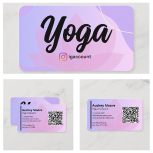 Cartão De Visita Modelos Modernos para Instrutores de Yoga
