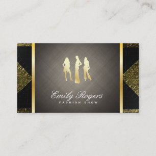 Cartão De Visita Modelos/preto & azulejos do ouro com guarnição