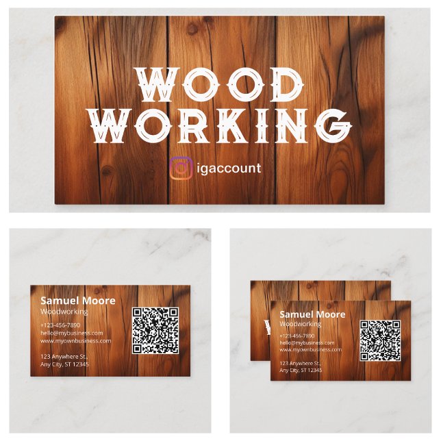 Cartão De Visita Modelos profissionais de madeira (Professional Woodworking Templates Business Card
)