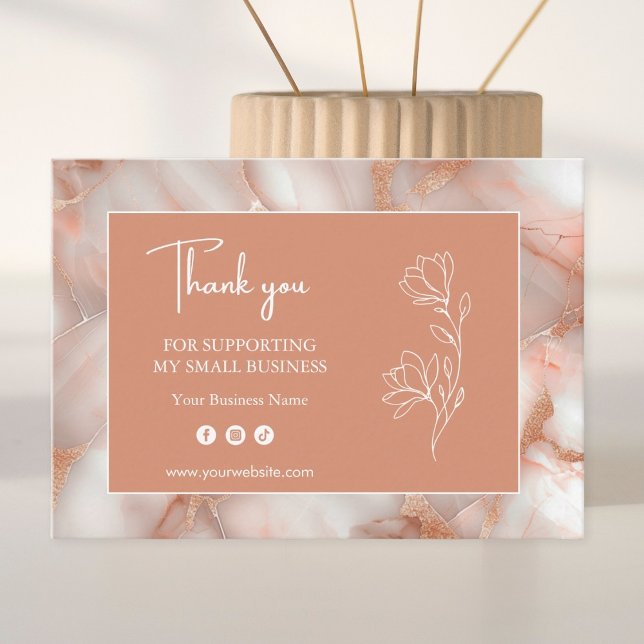 Cartão De Visita Modern Abstract Rose Gold Business Card (Criador carregado)