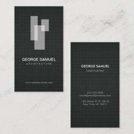 Cartão De Visita Modern Architectural Blocks Logo White/Gray