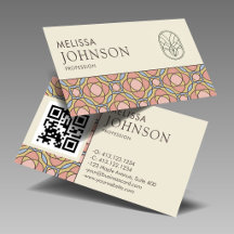 Modern Art Nouveau Stained Glass Business Card