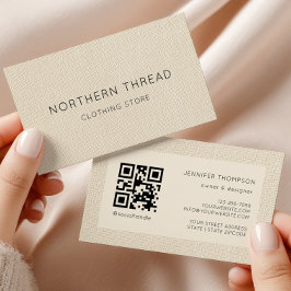 Cartão De Visita Modern Beige Textured