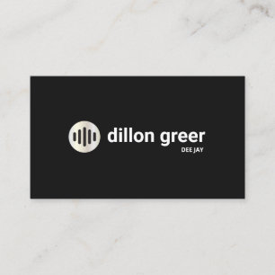Cartão De Visita Modern Black Audio Music DJ