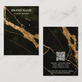 Cartão De Visita Modern Black Gold Marble Jewelry Display Card