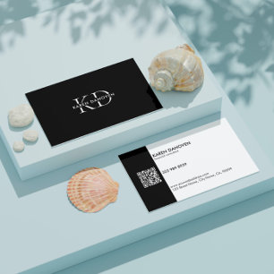 Cartão De Visita Modern Black Monograma Professional