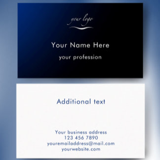 Cartão De Visita Modern Blue Gradient Add Logo Custom Professional