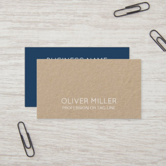 Cartão De Visita Modern Blue Minimalist Kraft Consultant