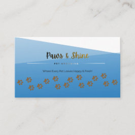 Cartão De Visita Modern Blue Pet Grooming Business Card – Customiza